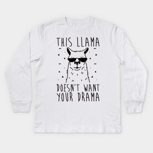Llama Drama Kids Long Sleeve T-Shirt